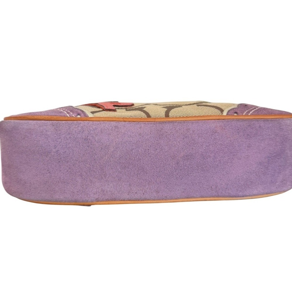 Coach Hamptons "Under the Sea" Fish Coral Shoulder Bag Purple Suede H05Q-1491 - Picture 5 of 13